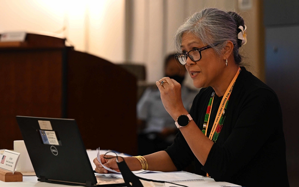 Dr. Miemie Byrd provides remarks during Pacific Air Forces’ first Women’s, Peace, and Security symposium, April 1, 2021